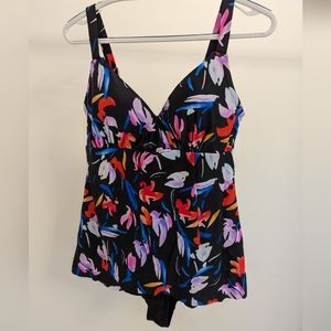 Colorful Pattern Wrap Up Swimdress